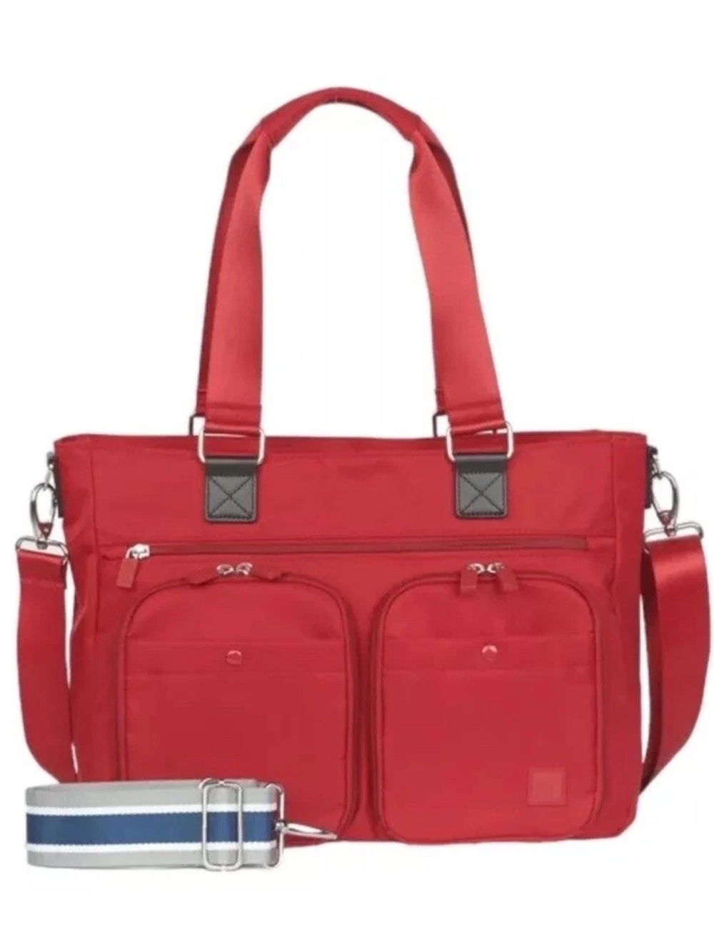 IHKWIP Cargo Catchall Tote with Removable RFID Wallet ~ Burgundy